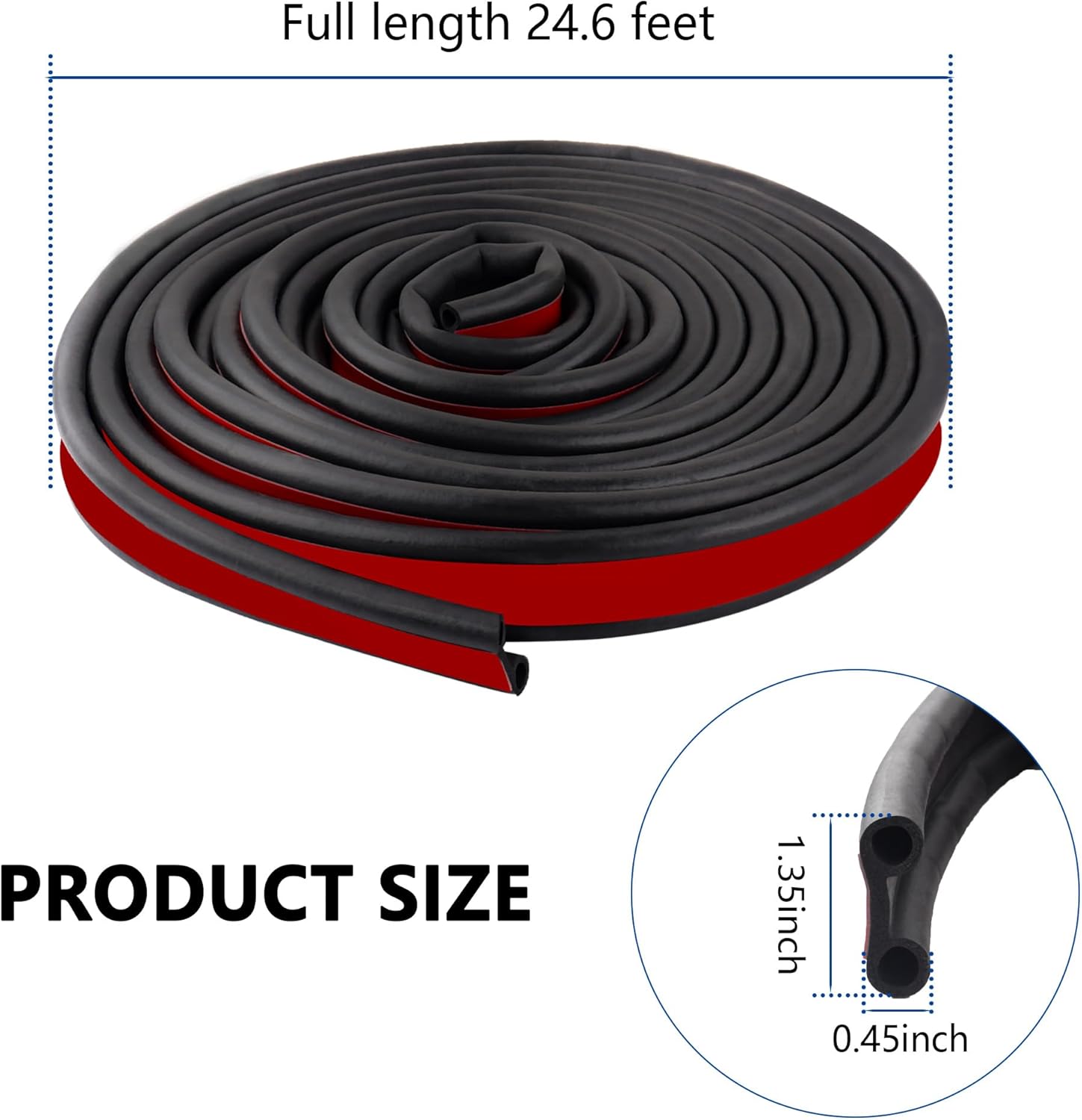 Truck Tonneau Cover Seal,Camper Shell Seal Rubber Weather Stripping with Double Hole,Universal Tailgate Seals for Pickups Trucks Campers Cars(24.6Ft) โ image 2
