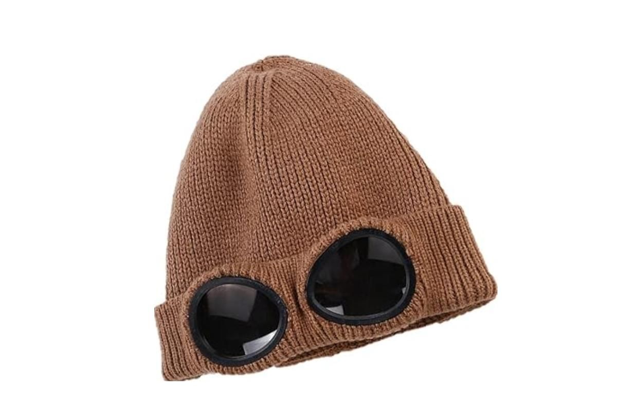 Winter Ski Hat with Goggles - Thermal Knit Beanie for Men & Women - Khaki โ image 3