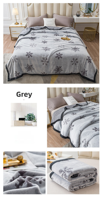 Grey Floral Fantasy 180x200CM Premium Double-Sided Print Flannel Blanket - Soft All-Season Air Conditioning Throw for Office Nap & Travel — image 2