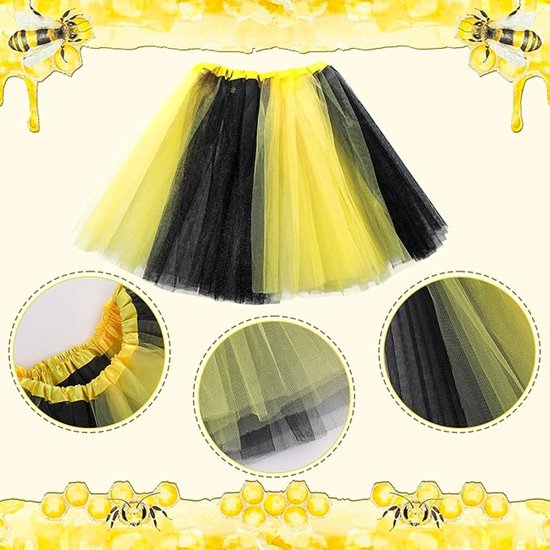 Bee Costume Set for Adults - Complete with Skirt, Headband, Stockings & Gloves - Cosplay & Party Outfit - Hilarious Halloween Costume for Adults — image 6