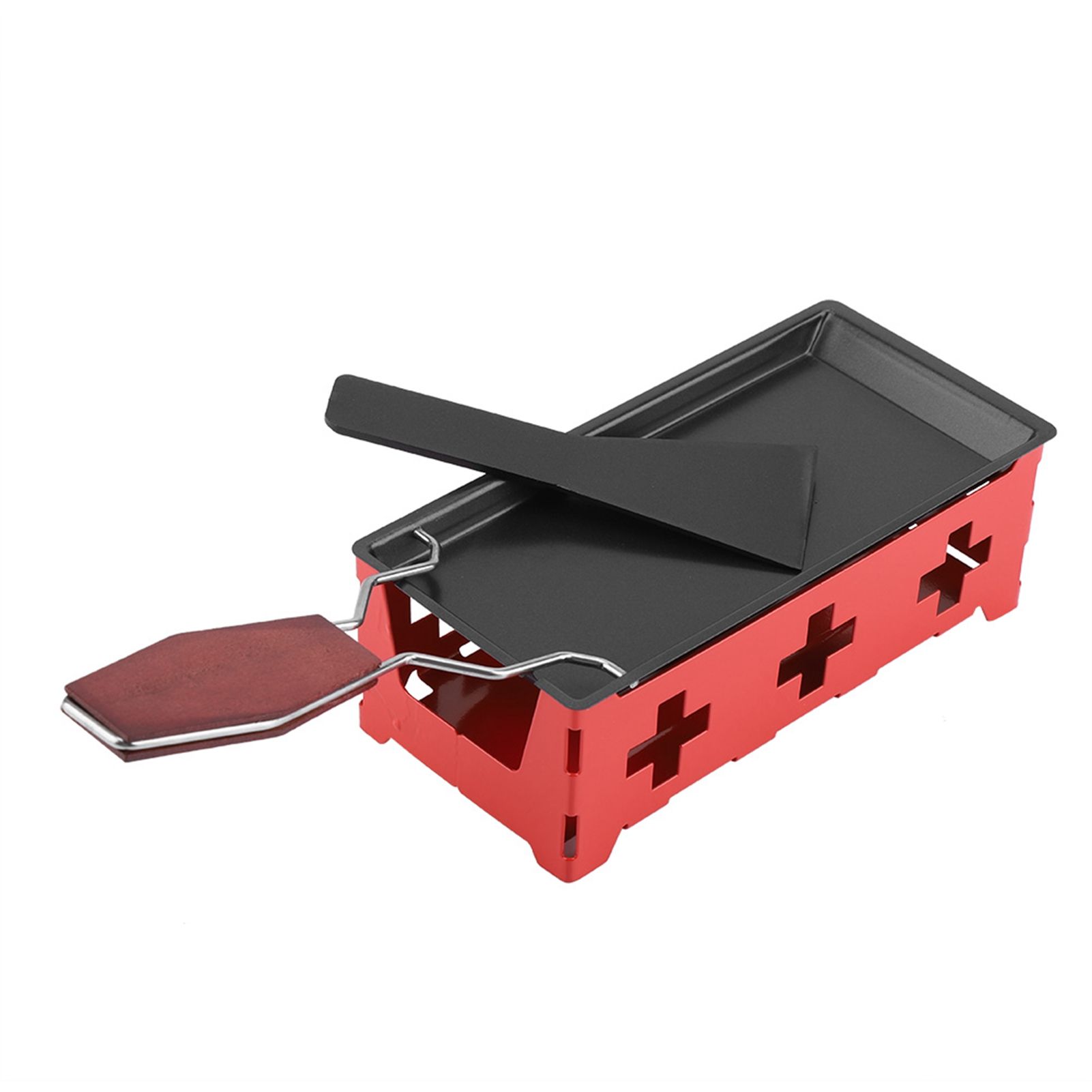Portable NOn Stick Cheese Raclette Rotaster Baking Tray Stove Set Home Kitchen Grilling Tool — image 2