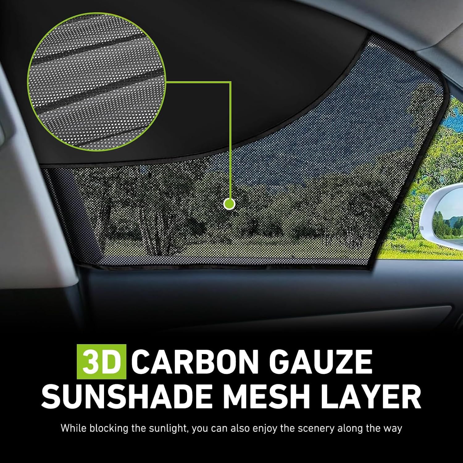 2 PCS Car Side Window Shades, Double-Layer Sun Blocking & Heat Insulation Shield for Baby Kids, Mesh Full/Half Privacy Protection & Ventilation Curtain โ image 5