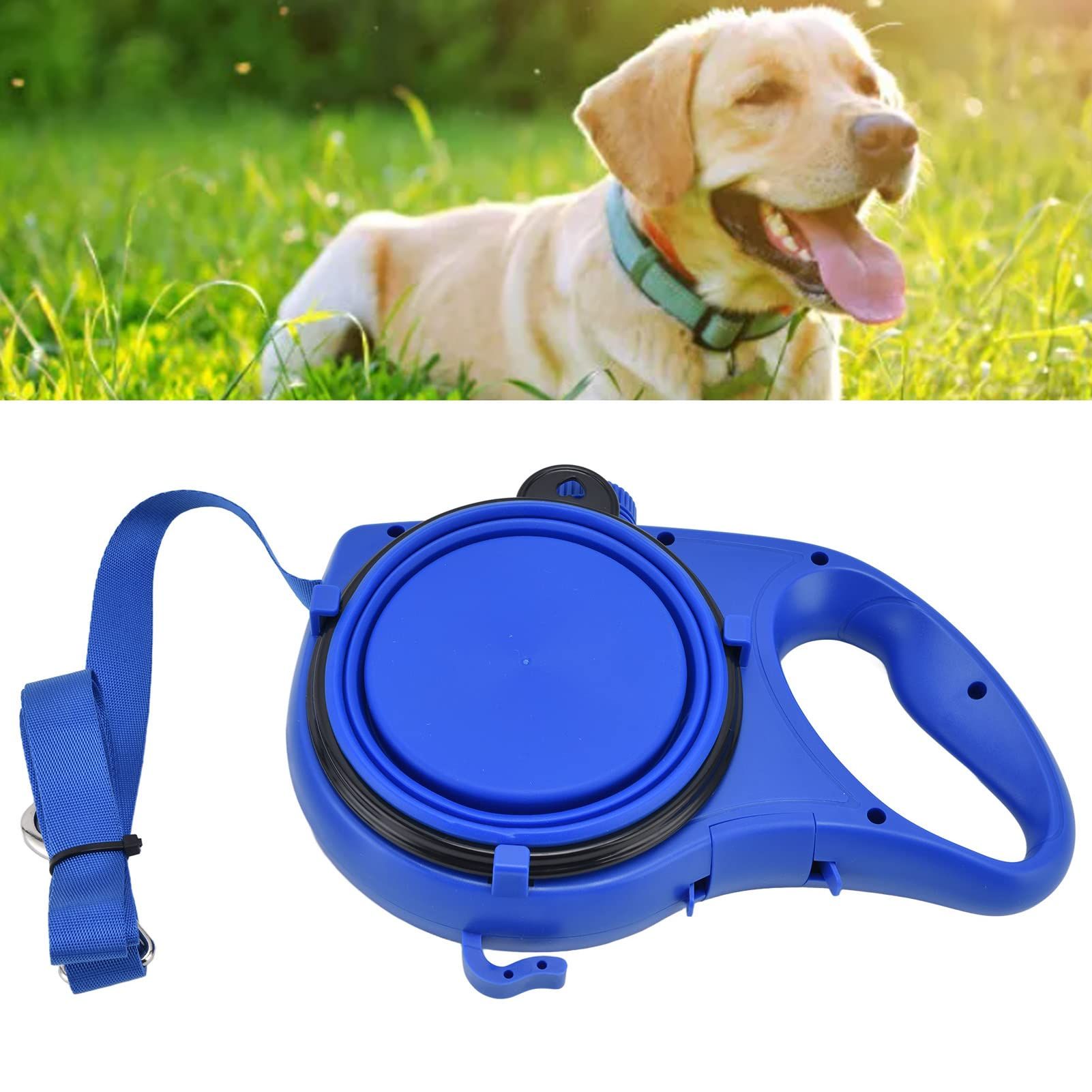 Multifunction Dog Leash with Food Water Dispenser Dog Traction Rope 3-in-1 Extendable Dog Leash Strong Wire Ropes Dog Leash Blue โ image 4