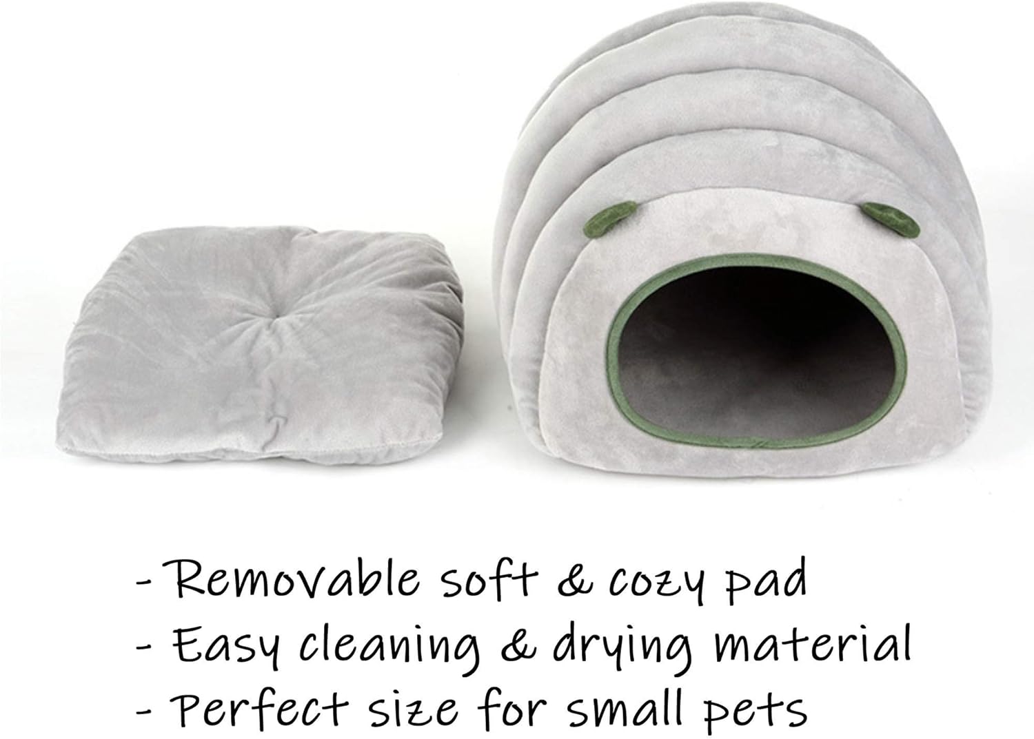 Guinea Pig Hideout Bed Rabbit House Cave Accessories Cozy Hide-Out for Bunny Hedgehog Ferret Chinchilla&Other Small Animals (Grey, Caterpillar) — image 5