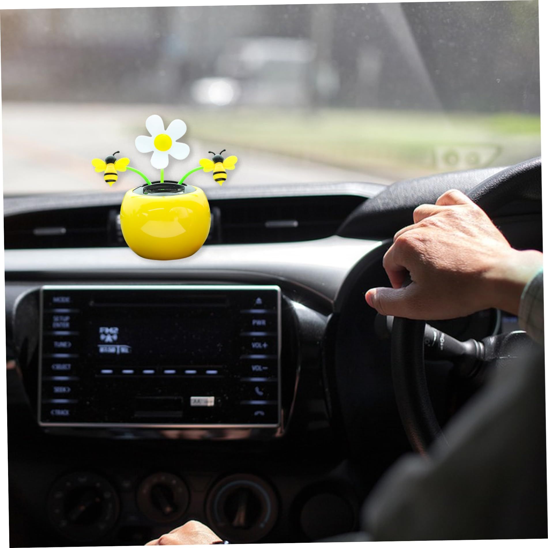 Apple Blossom Solar Dancing Flower Sunflower Toys,Car Swinging Dancing Toy Car Windowsill Decoration Honey Bee Swing Toys — image 5