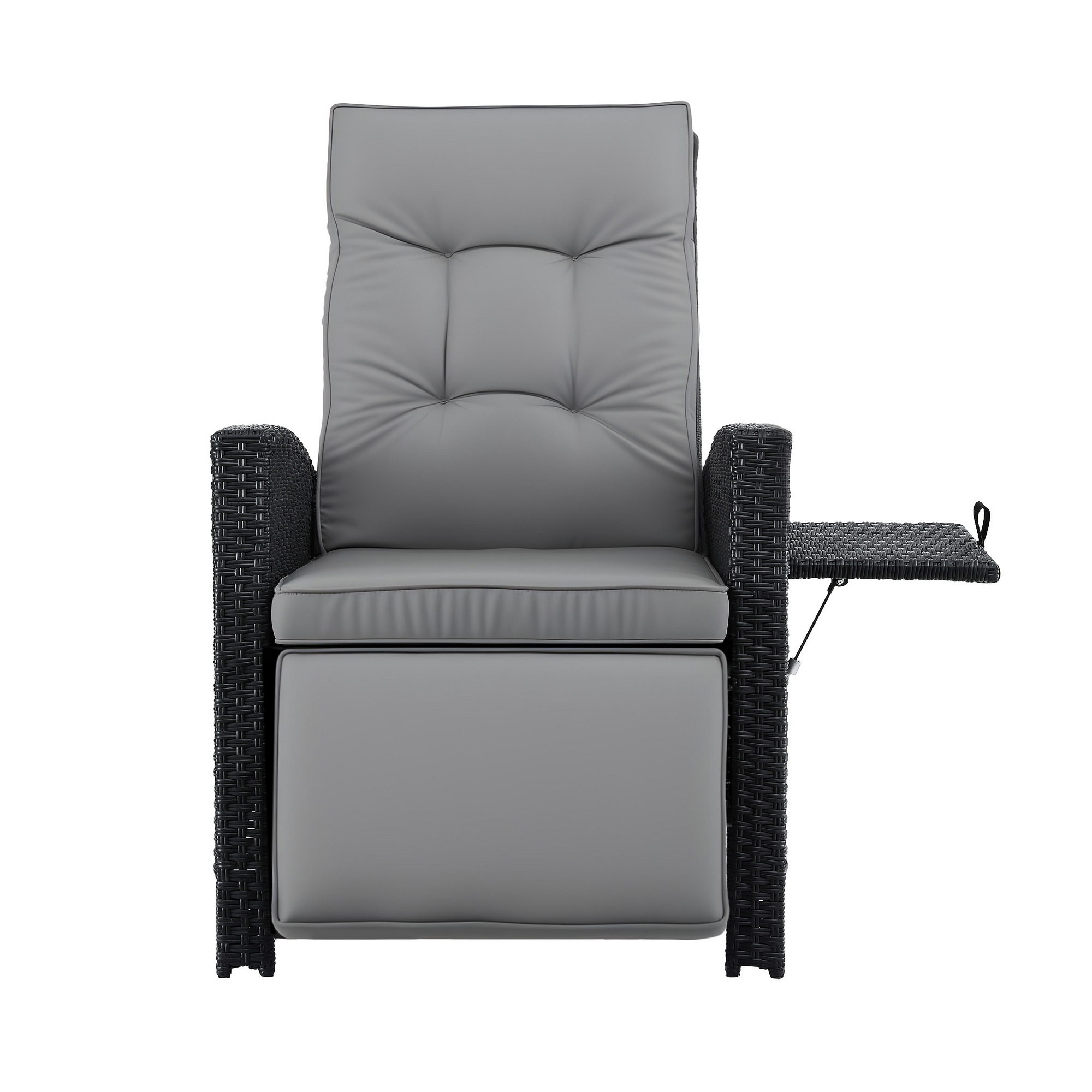 Gardeon Outdoor Recliner Chairs Sun lounge Wicker Lounger Patio Furniture Adjustable Black — image 3