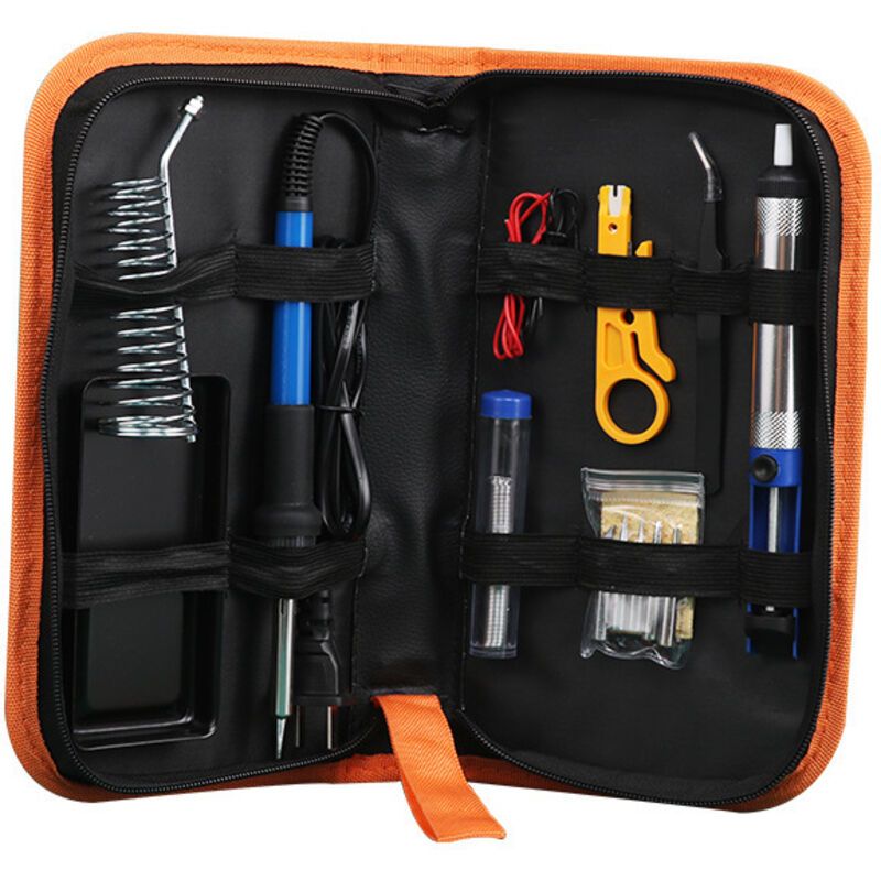 60W Soldering Iron Kit 200 to 450 C with Tips Pump Wire Cutter Stand and Tool Case — image 2
