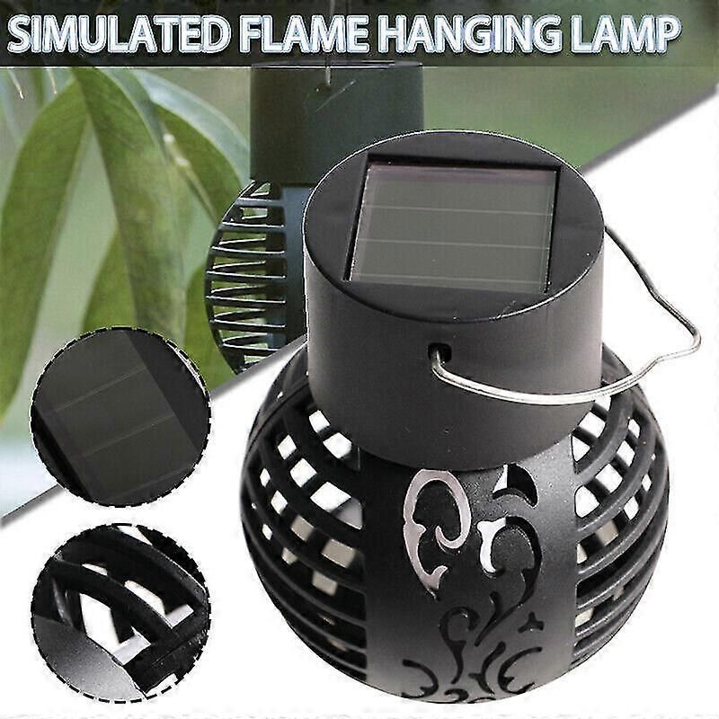 6 Led Solar Powered Flickering Flame Light Hanging Lantern Lamp Garden Decor โ image 4