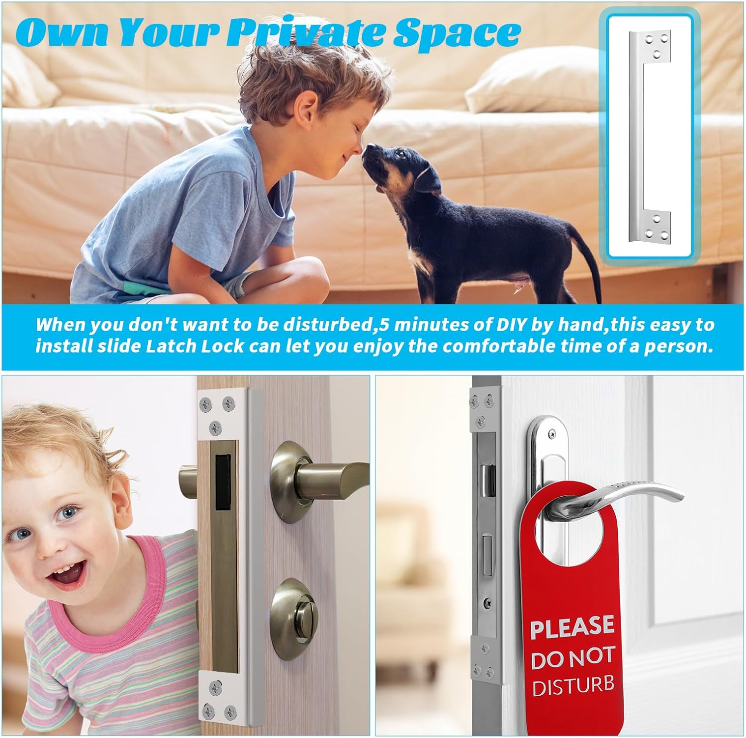2 Pcs Door Latch Guard Plate 7 Inch Outswing Angle Latch Protector Shield L Shaped Security Reinforcement Striker Plates to Block Access to Door Lock Deadbolt โ image 2