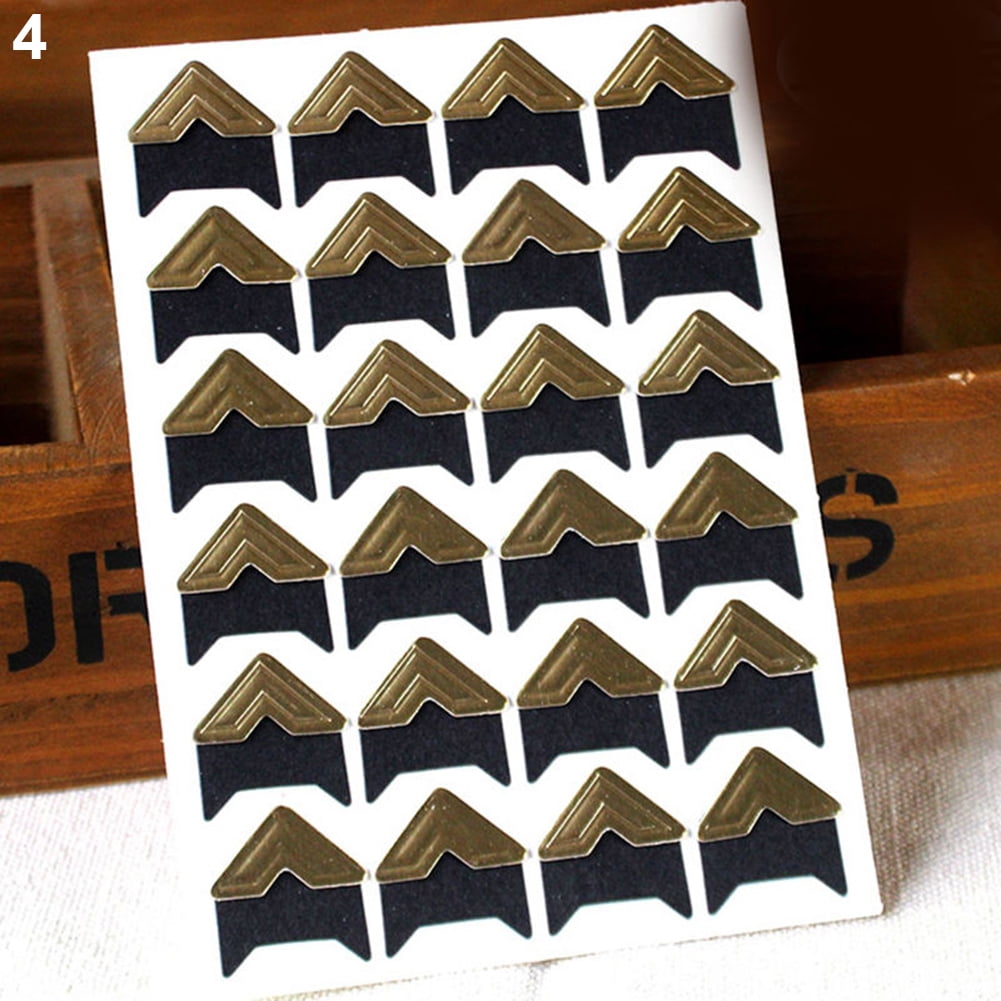 120Pcs Self-Adhesive Photo Frame Corner Sticker Craft Scrapbook Album Decor Silver Gold โ image 5