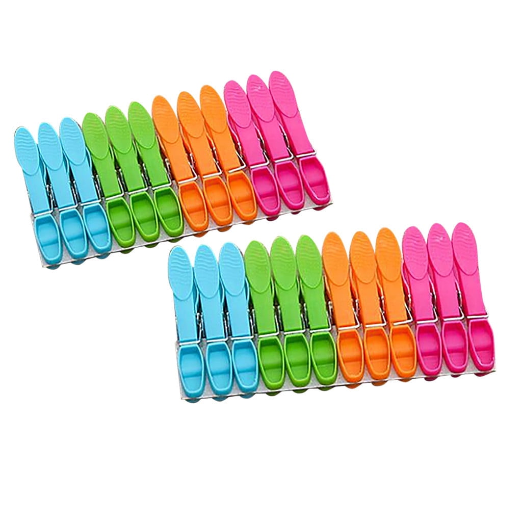 Colorful Plastic Clothespins, Heavy Duty Laundry Clothes Pins Clips with Springs, Air-Drying Clothing Pin Set (24 Pack) 12 Pack Multicolor โ image 2