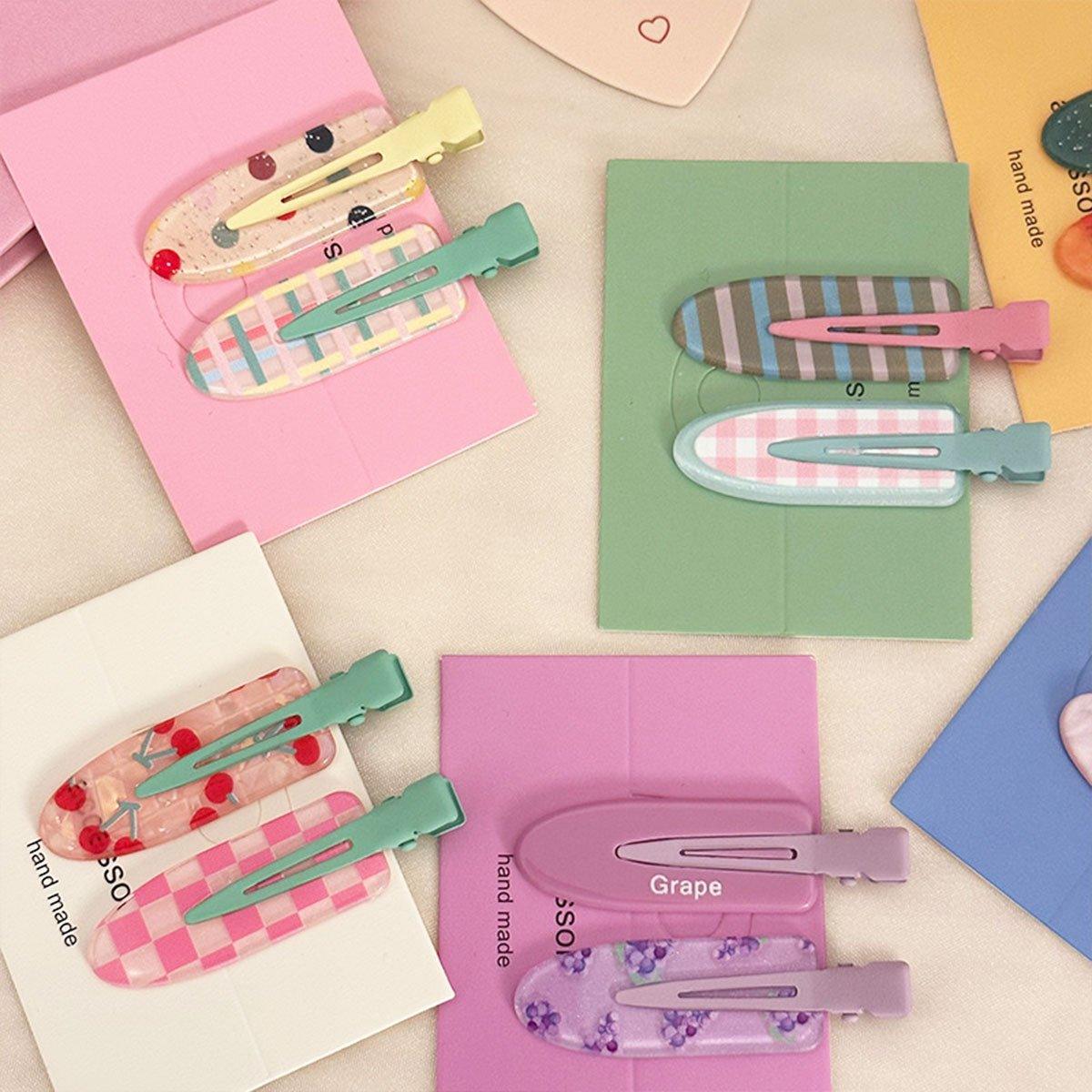 2PCS Juice Series Hair Clip Makeup Hair Accessories Colourful Hair Barrettes - Grapes โ image 5