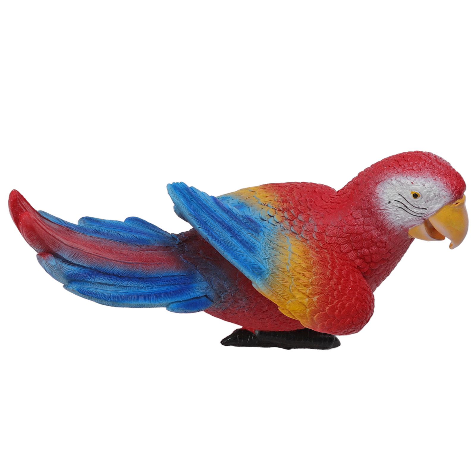 Parrot Sculpture Ornament Waterproof Lifelike Synthetic Resin Decorative Bird Statue for Garden Courtyard Balcony Red Macaw On The Left — image 4