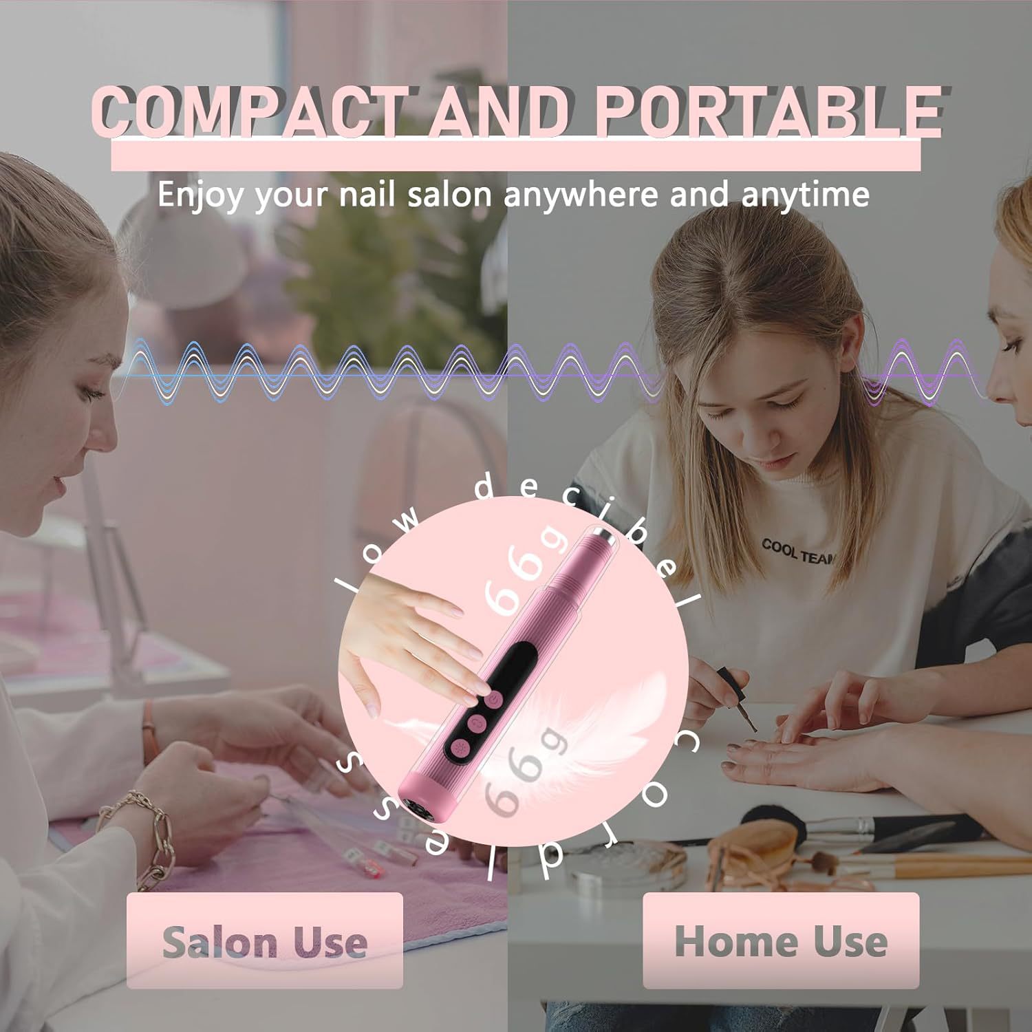 Portable Cordless Electric Nail Drill Kit with UV Lamp - 0-20000RPM, LED Display, 12 Bits(Purple) โ image 6