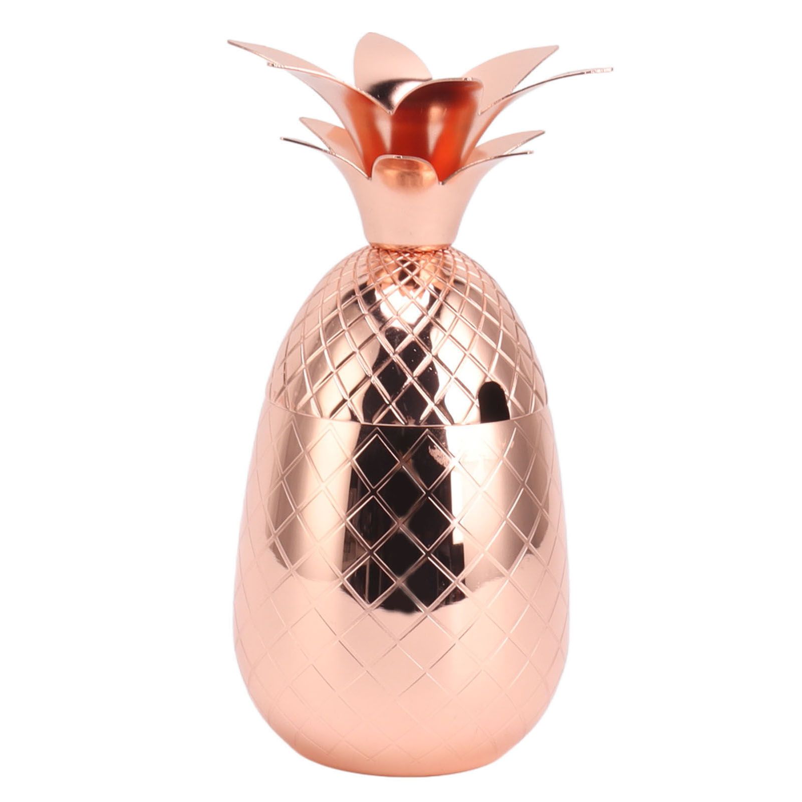 Cocktail Shaker Pineapple Shape Stainless Steel Polished Smooth Surface 500ml for Home Bar Rose Gold โ image 6