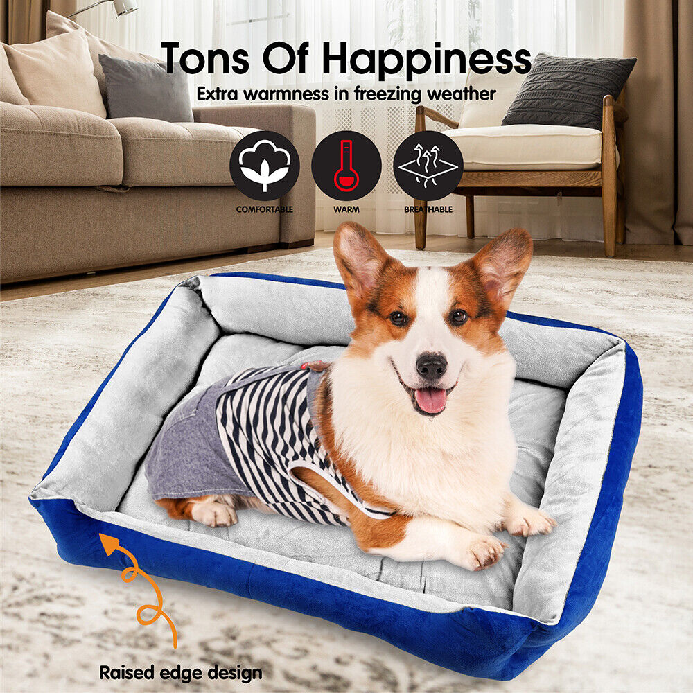Vaka Navy Dog Bed Pet Cat Calming Floor Mat Sleeping Cave Washable Extra Large 29701 — image 4