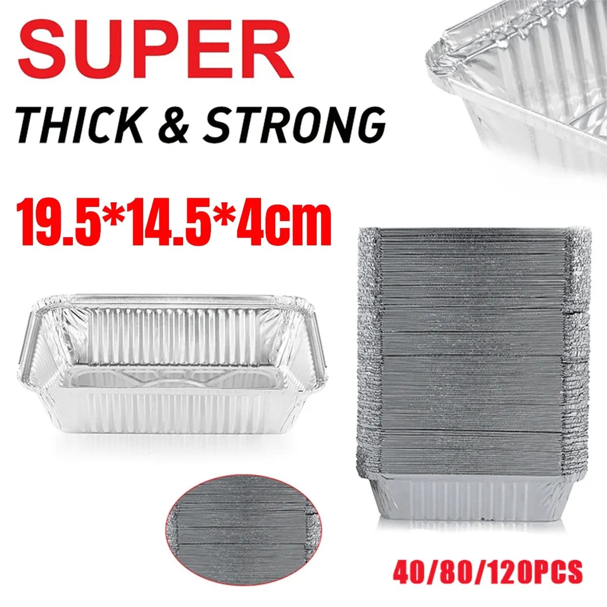 Bbq Aluminium Oven Foil Trays Food Disposable Container Tray Roasting Baking Au — image 2