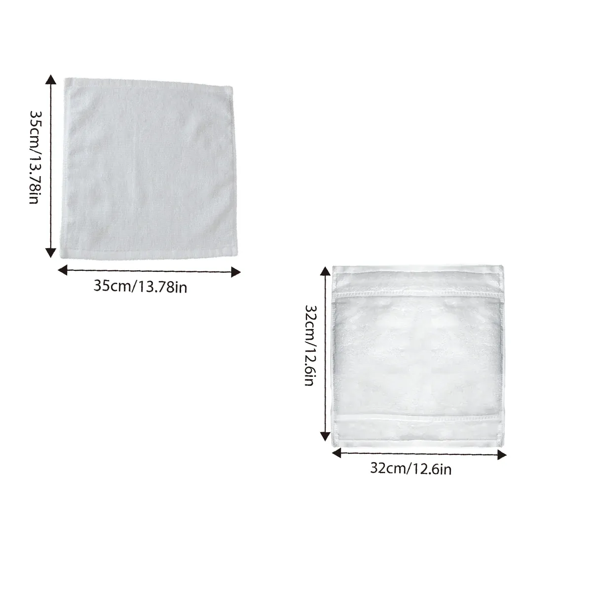 6PCS Hotel Cotton Face Towel White Soft Square Cloth Beauty Salon KTV Thick Wash - 32x32cm-Pearl satin-60g — image 3