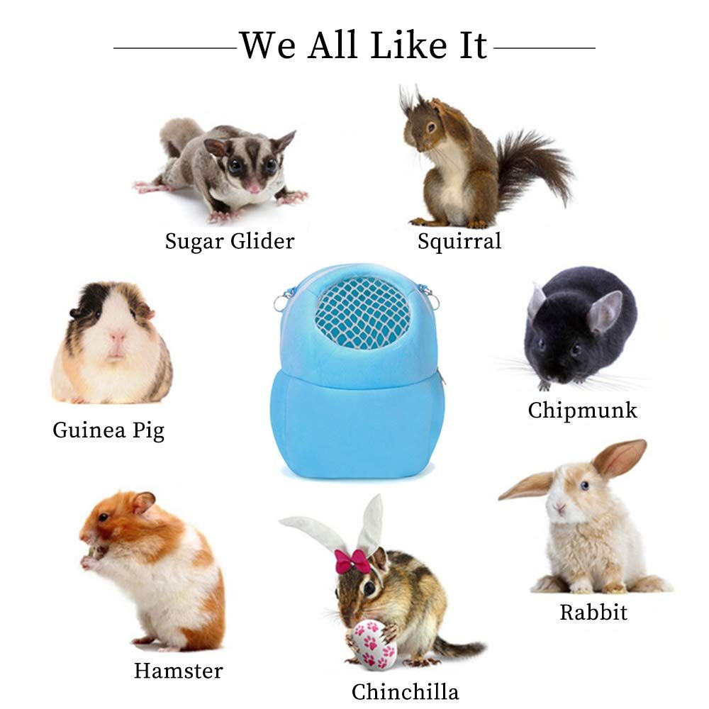 Pet Carrier Bag, Portable Outgoing Travel Handbags with Nylon Straps Small Pet Pouchfor Hamster Rat Hedgehog Rabbit (S, Blue) — image 4