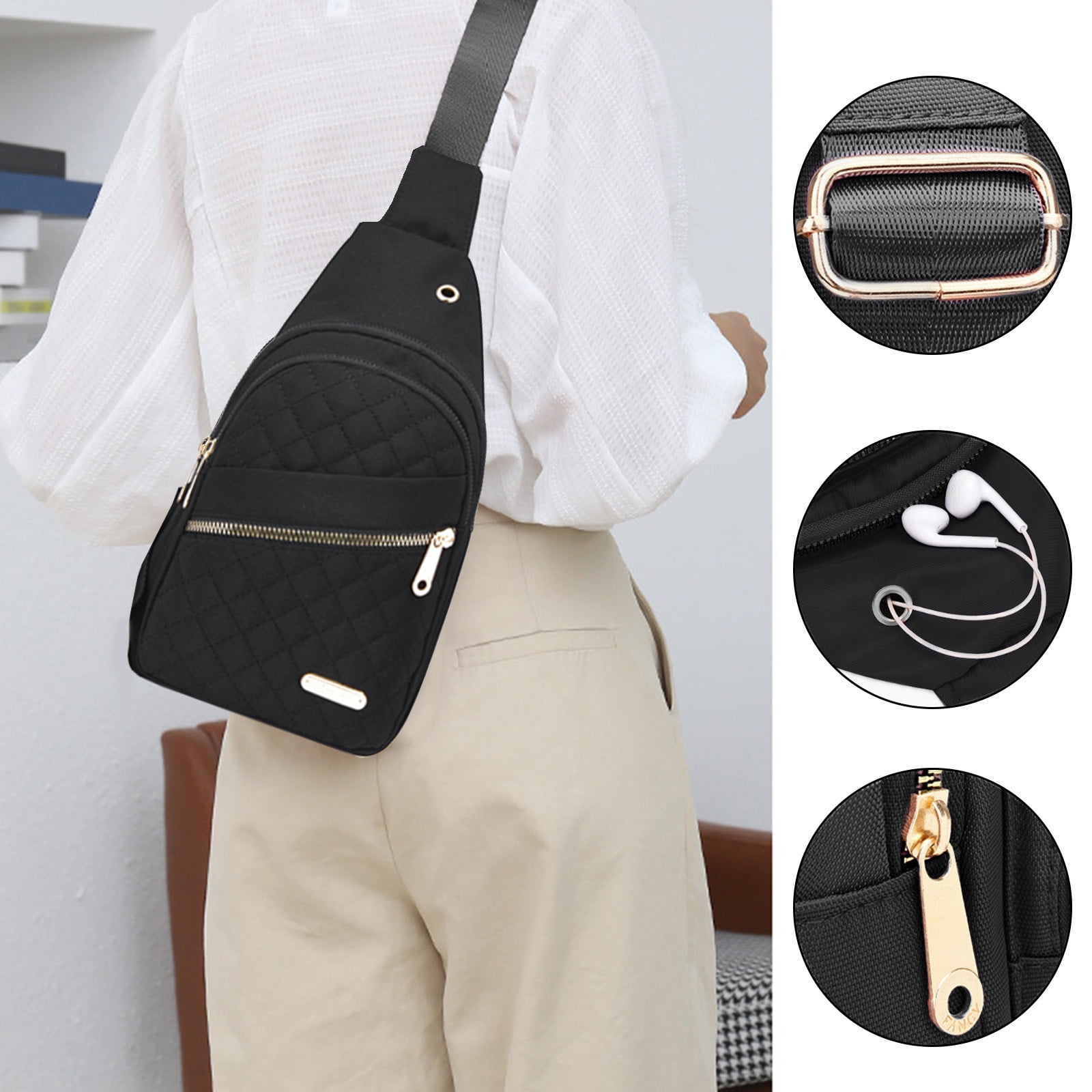 Sling Bag for Women, Crossbody Sling Backpack Small Sling Bag Multipurpose Crossbody Shoulder Bag Travel Hiking Backpack, Sling Bag for Men #1-Black — image 5