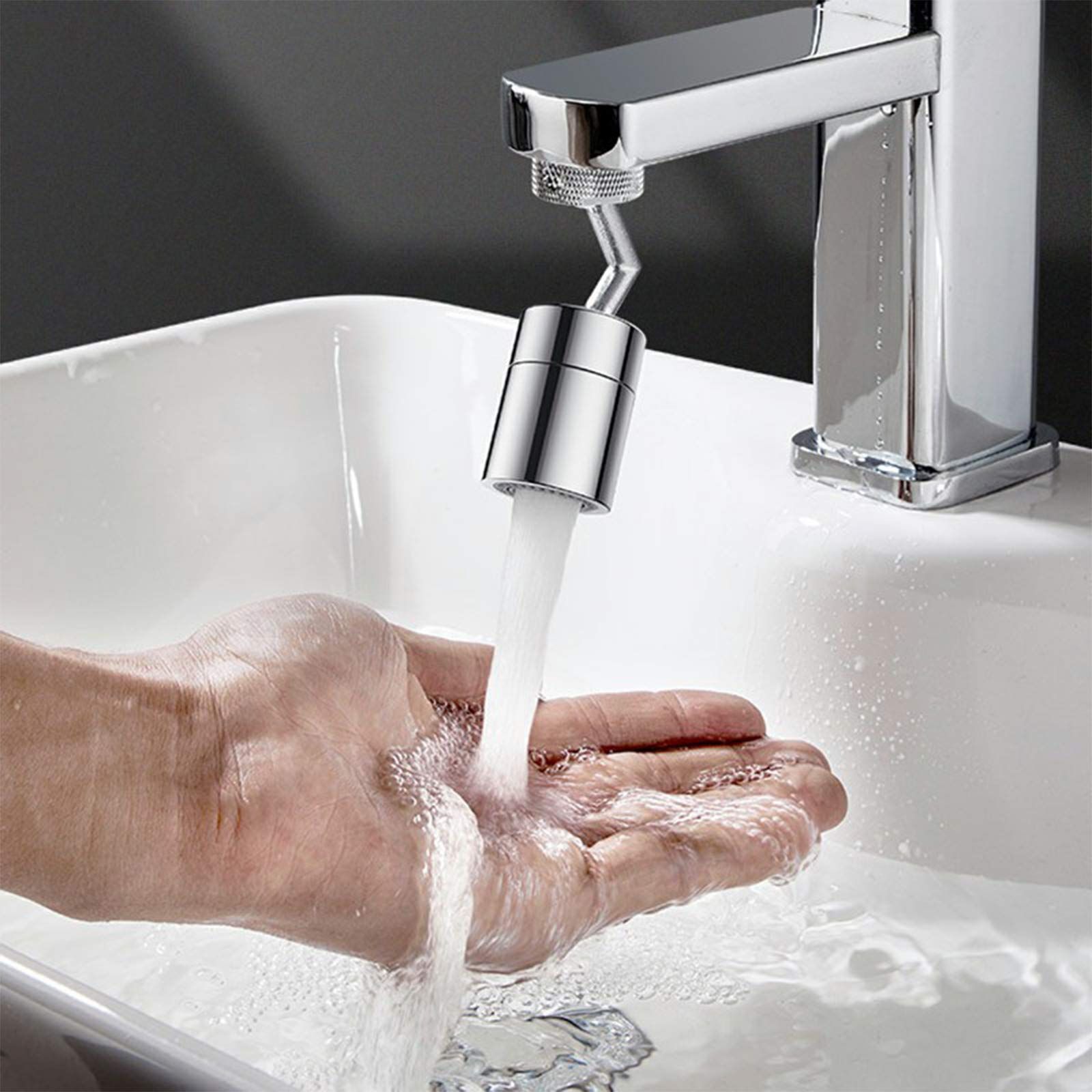 Rotating faucet aerator universal 1080 ° rotating extension faucet aerator splash proof filter kitchen washbasin faucet — image 5