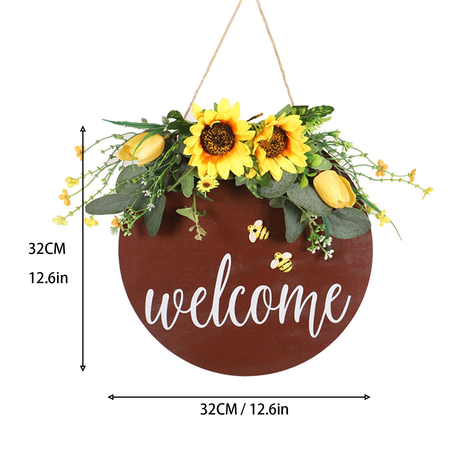 Welcome Sign Multifunctional Delicate Stylish Handcrafted Welcome Wreath Decoration for Front Door โ image 4