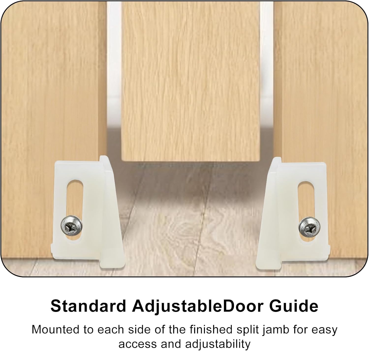10 Pack Pocket Door Guide Bottom, Jamb Mounted Sliding Door Guides Replacement Kit with Screws (1.125 Inch, White) — image 5