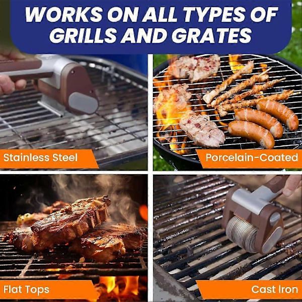 Electric Grill Brush Cleaner Cordless Rotating Brushless for Outdoor Grilling Brown — image 3