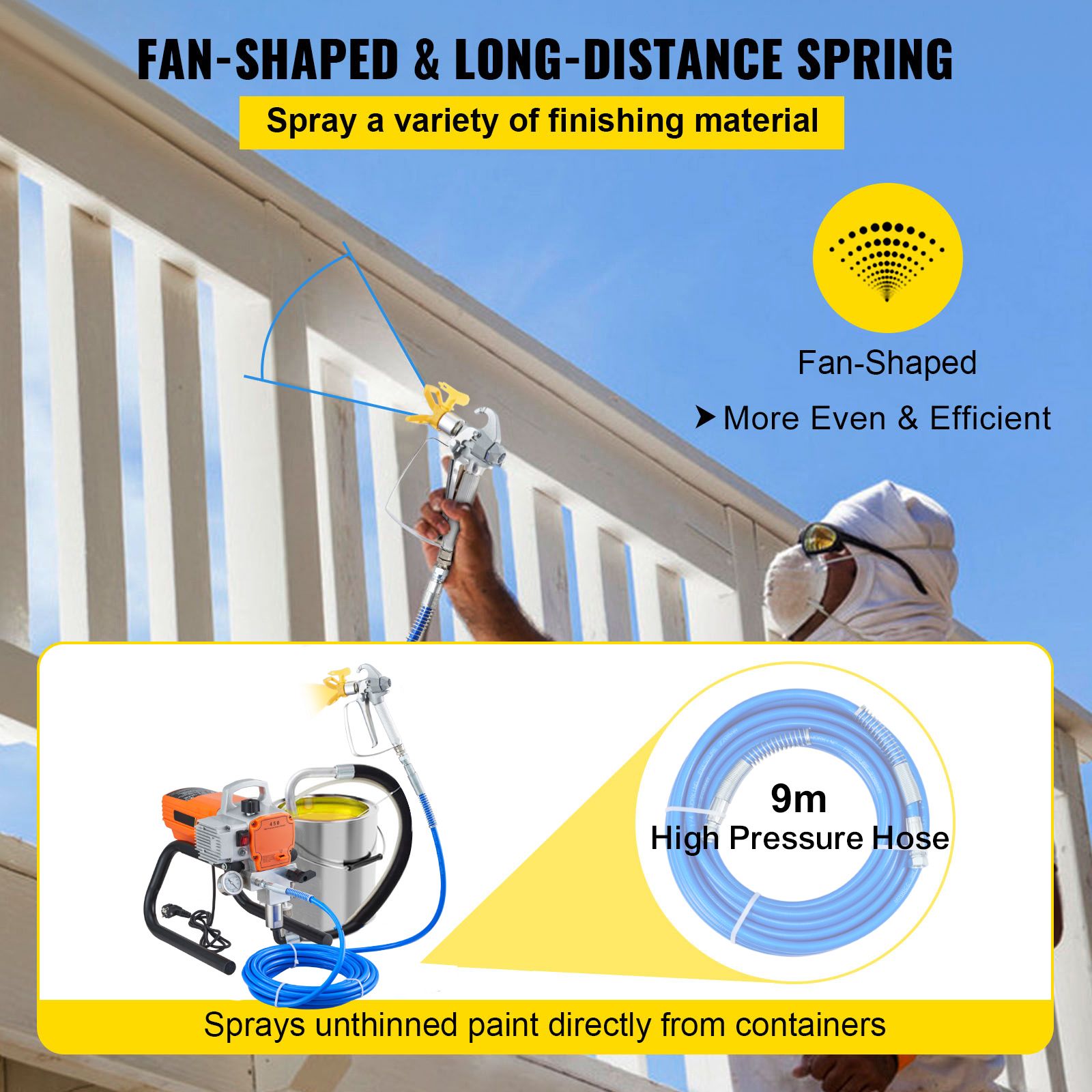 High Pressure Airless Wall Paint Spray Gun Sprayer 600W Machine Spraying โ image 4