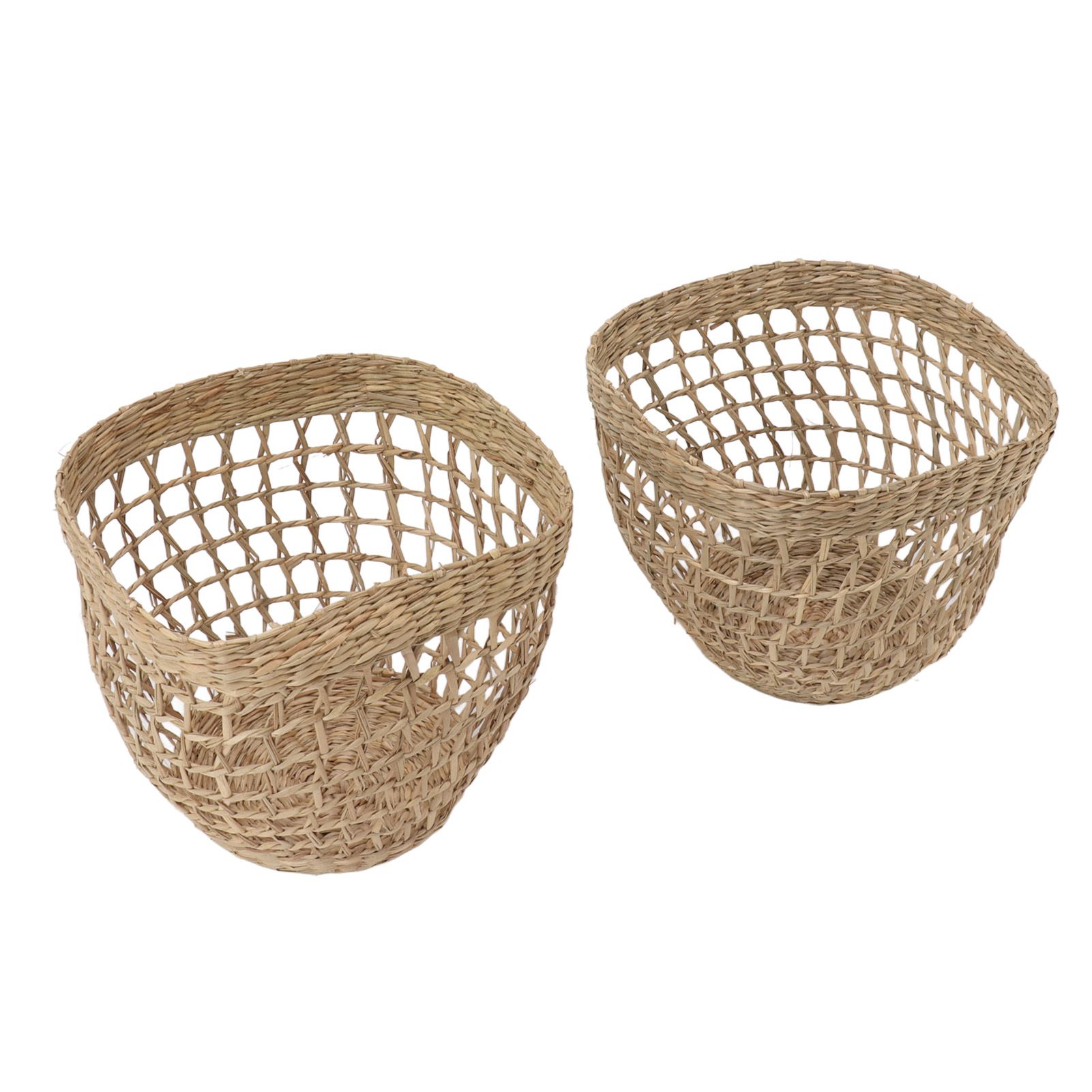 2PCS Woven Basket Handwoven Sea Grass Storage Basket for Flower Plant Farmhouse Home Decor — image 5