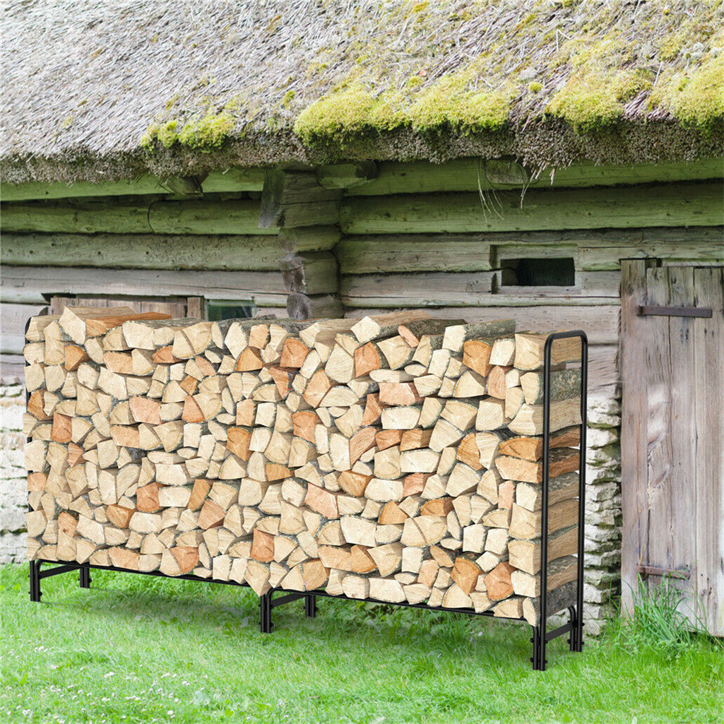 233cm Extra Long Heavy Duty Firewood Log Rack Metal Storage Holder Garden Indoor โ image 6