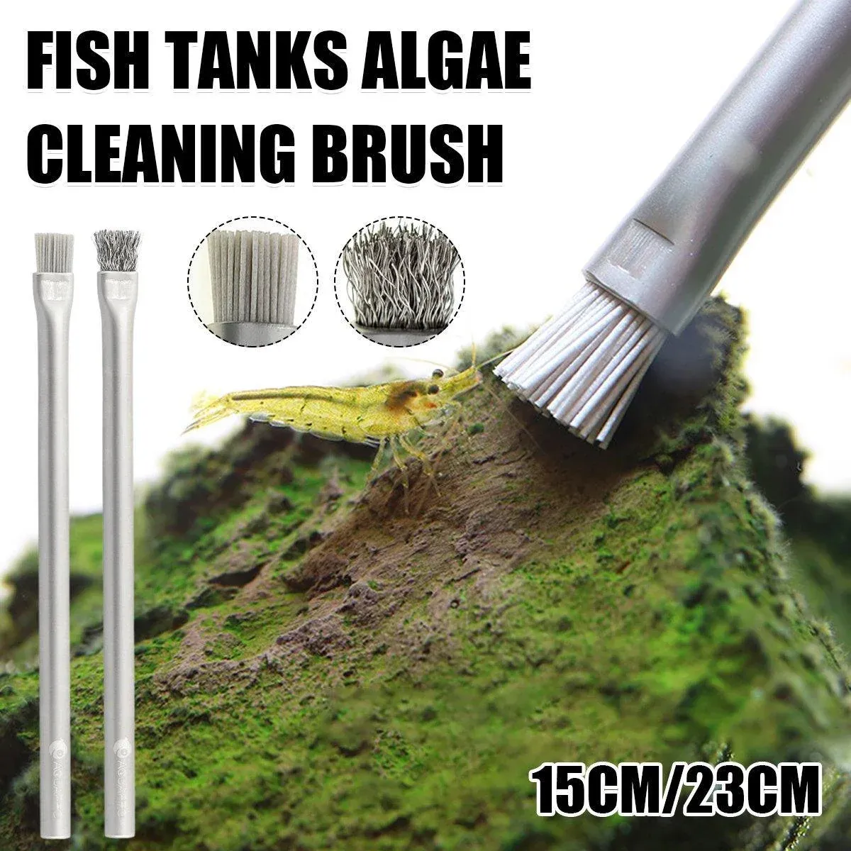 Algae Cleaning Brush for Stone Wood Aquarium Water Grass Landscaping - Soft Brush Wire-23cm — image 2