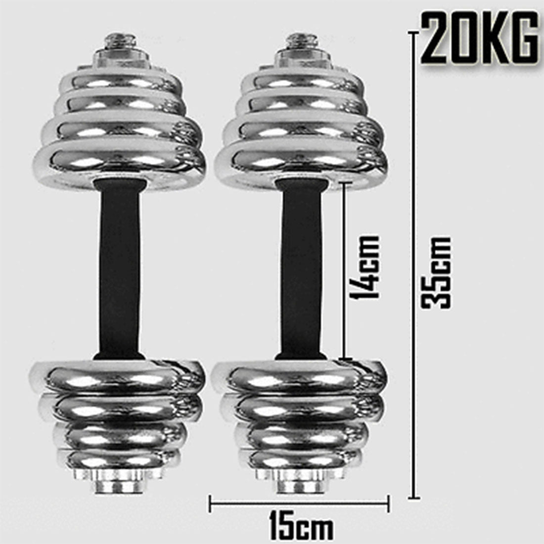 20KG York Dumbbell Set Weight Dumbbells Home Gym Fitness BarBell w/ Case โ image 3