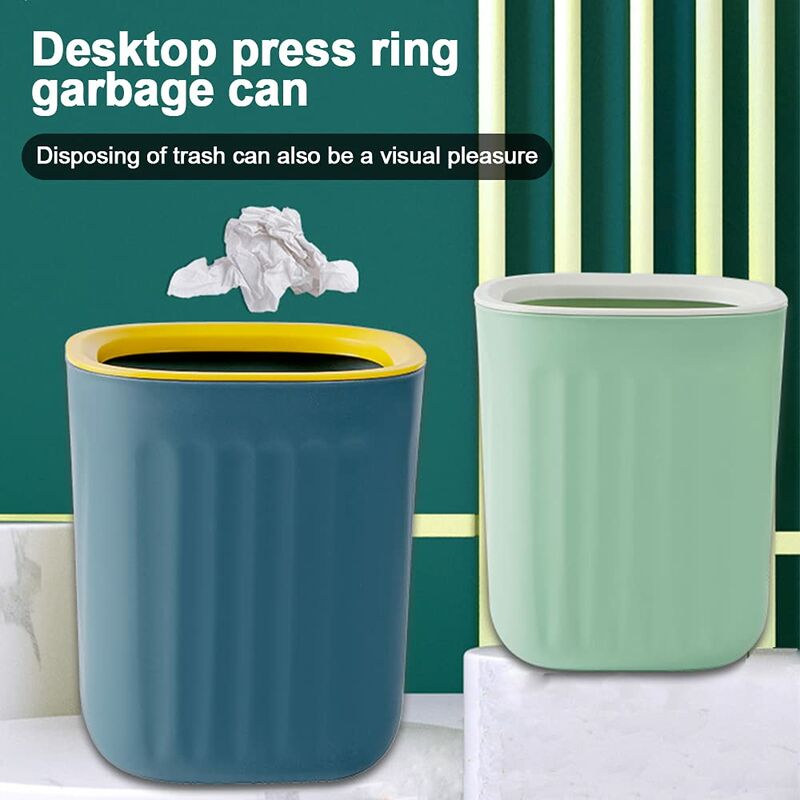 2 pcs 15X12.5Cm Small Desktop Trash Can Mini Trash Can Office Mini Trash Can Kitchen Small Trash Can For Home Living โ image 3