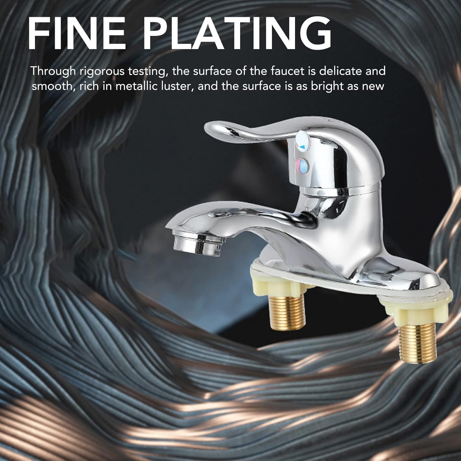 Modern Bathroom Sink Faucet, Zinc Alloy, Chrome Finish, 2 Hole, Single Handle, Easy Install, Suitable for Home & Hotel โ image 2