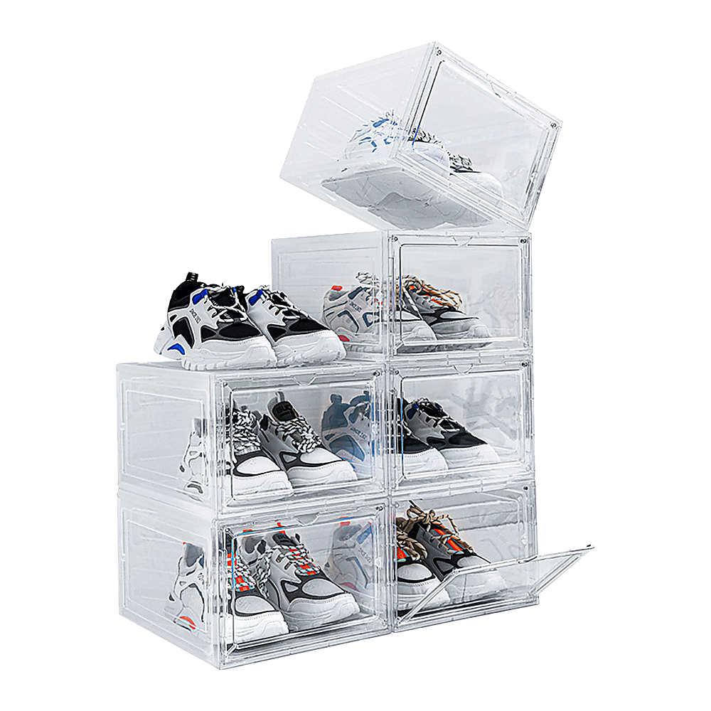 Sneaker Display Case Shoe Storage Organizer Box Stackable Plastic Clear Magnetic โ image 4