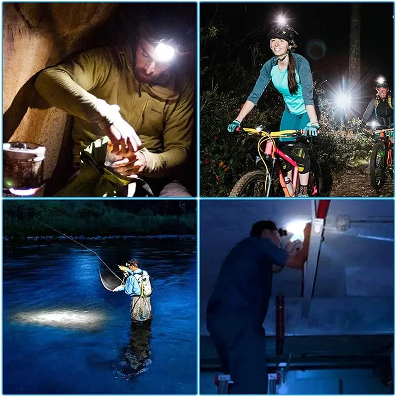 USB Rechargeable Black T6 LED Headlamp with Motion Sensor for Outdoor Camping and Fishing — image 6