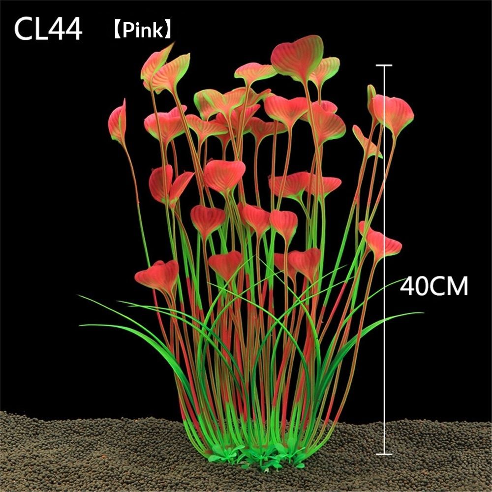 2pcs Grass Aquarium Fish Tank Landscape Plastic Water Grass Fish Tank Decoration Fake Water Grass Simulated Water Grass Ornament (Pink ) — image 5