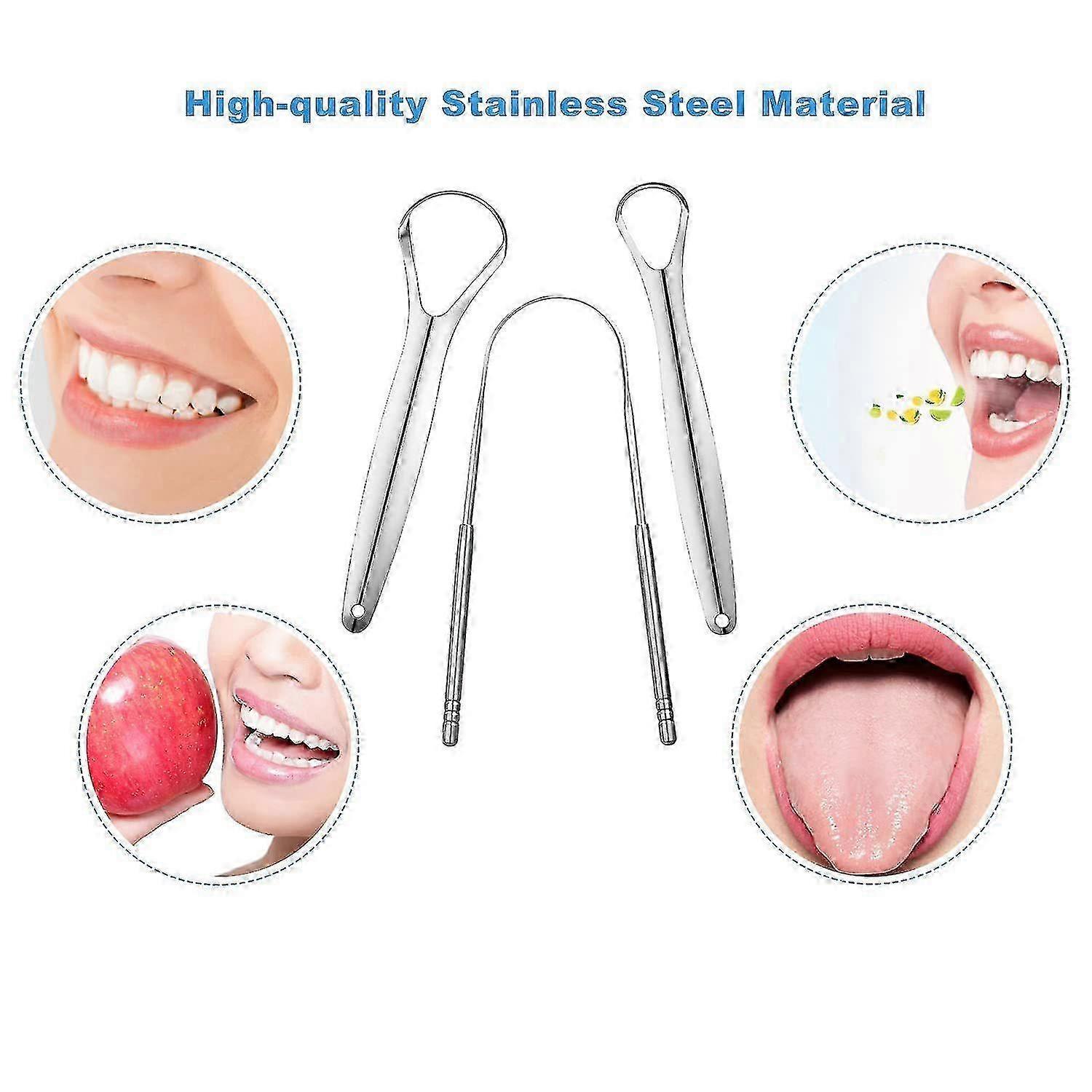 3 Pack Stainless Steel Tongue Scrapers, Portable Metal Tongue Cleaner for Oral Care โ image 4