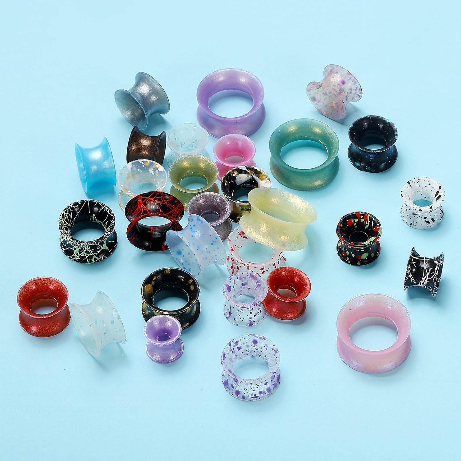 Silicone Ear Gauge, Flexible Ear Tunnels Plugs Double Flared Earring Stretchers Expander for Women Men — image 4
