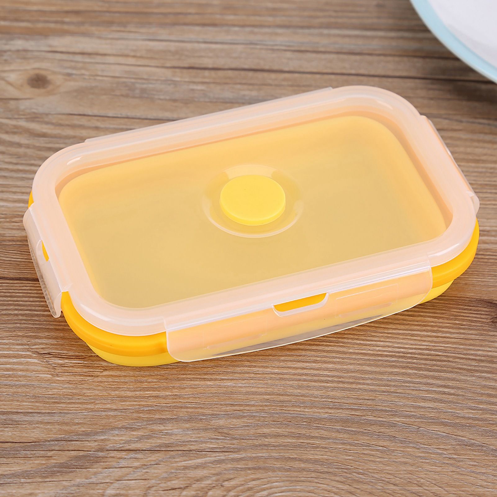 500ml Silicone Collapsible Portable Lunchbox Bowl Folding Food Storage Container Yellow โ image 2