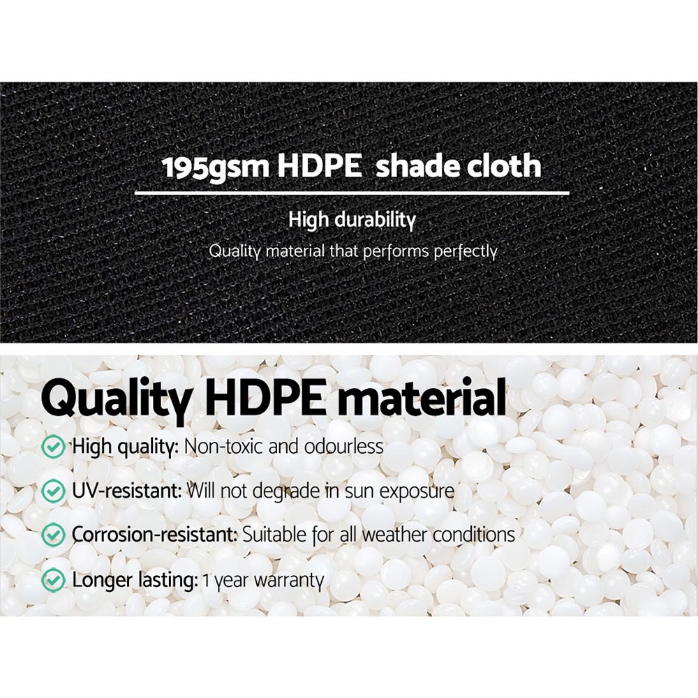 Instahut 90% Shade Cloth 3.66 × 20m Shadecloth Sail Heavy Duty Black — image 5