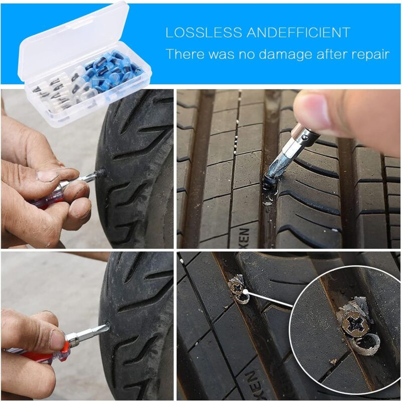 30pcs Rubber Nails for Car Motorcycle Tire Repair with Screwdriver Compatible with Cars Motorcycles 15 Small 15 Large — image 3