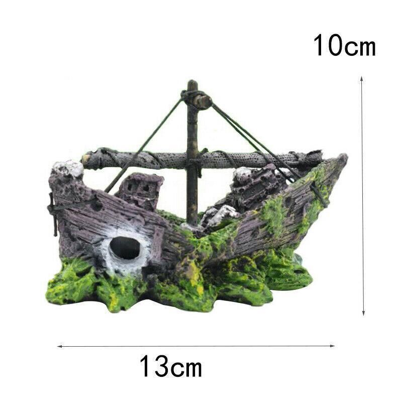 Aquarium Fish Tank Boat Ornament Pirate Ships Resin Landscape Underwater Decor - A080 Ship โ image 4