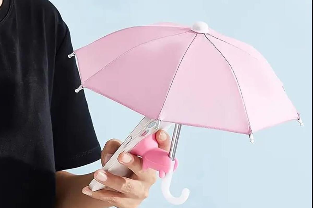 Phone Umbrella with Suction Cup Stand Universal Adjustable Piggy Anti-Glare Sun Shade -Pink — image 4
