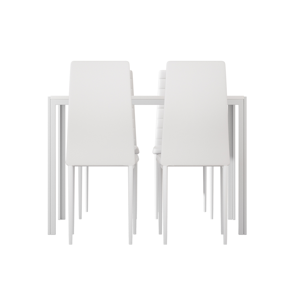 Artiss Dining Chairs and Table Dining Set 4 Chair Set Of 5 White โ image 3