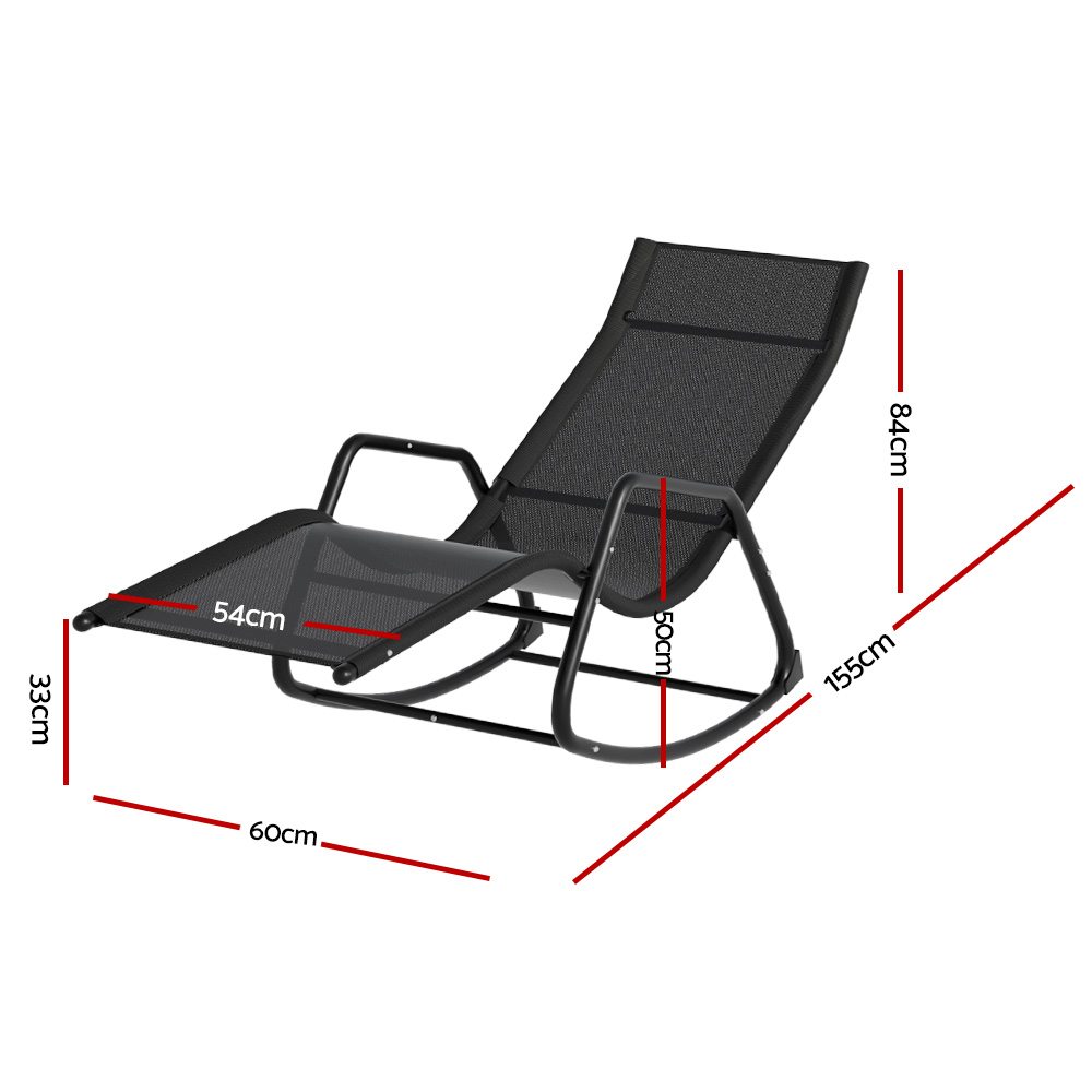 Gardeon Sun Lounge Rocking Chair Outdoor Lounger Patio Furniture Pool Garden โ image 2