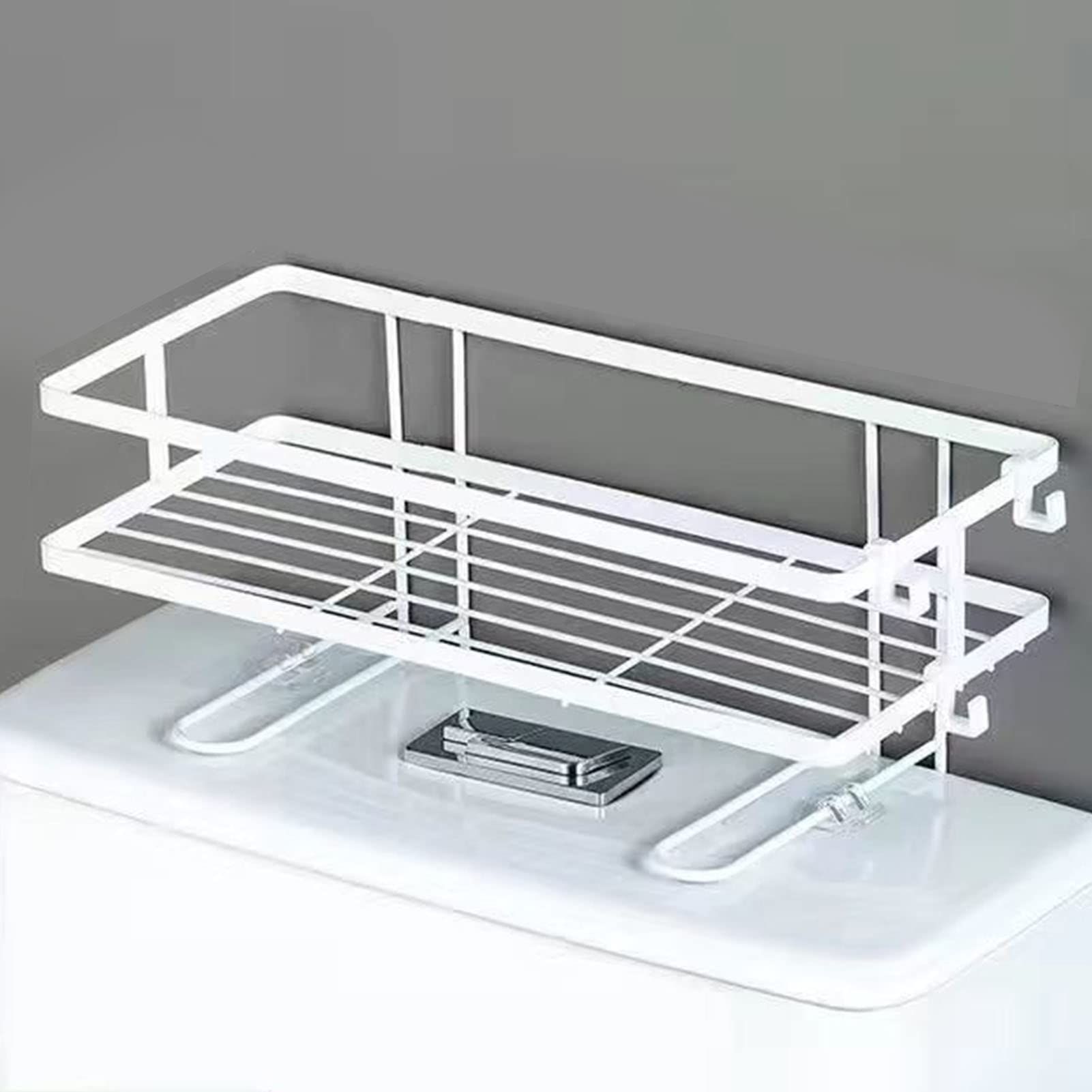 Over Toilet Shelf Bathroom Organizer Thickening Iron Toilet Storage Rack with Wall Mounting Design Waterproof Bathroom Shelf Over — image 2