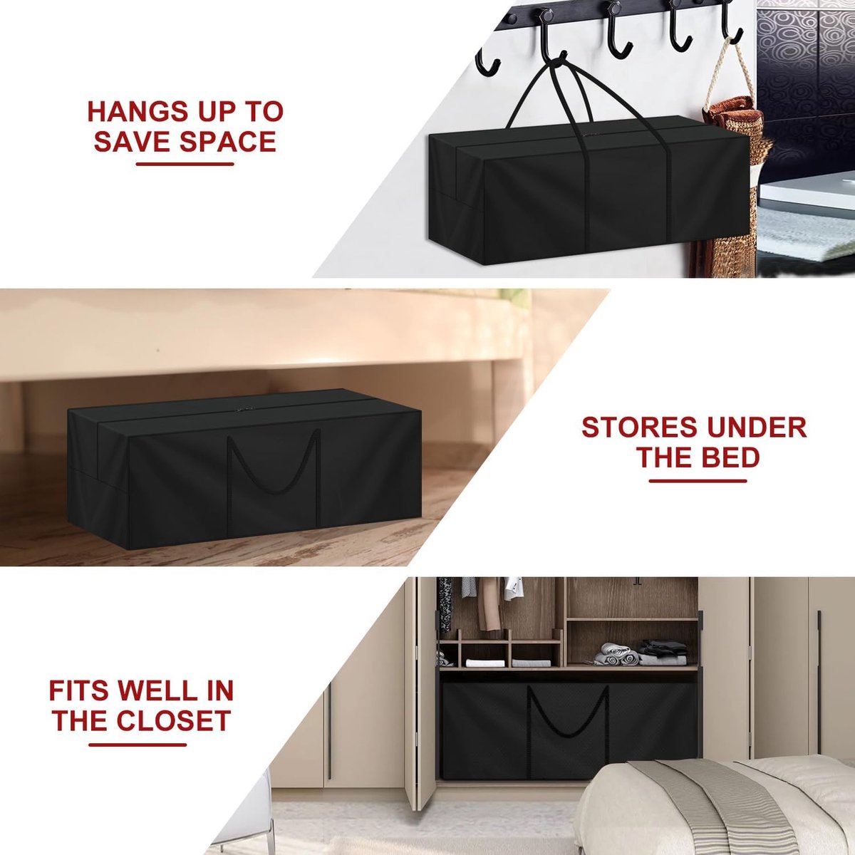 Storage bag for garden furniture cushions - 600D - waterproof - UV-resistant - portable storage bag - Dust cover - Garden Furniture Cushion Cover - for garden โ image 2