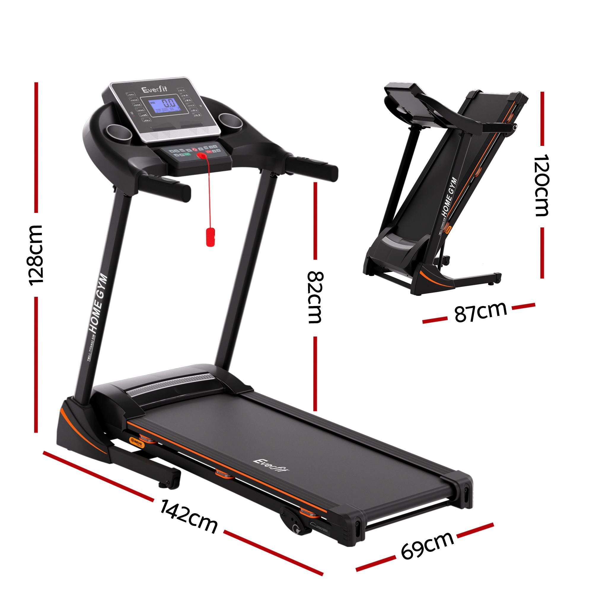 Everfit Treadmill Electric Home Gym Fitness Exercise Machine Hydraulic 420mm โ image 2